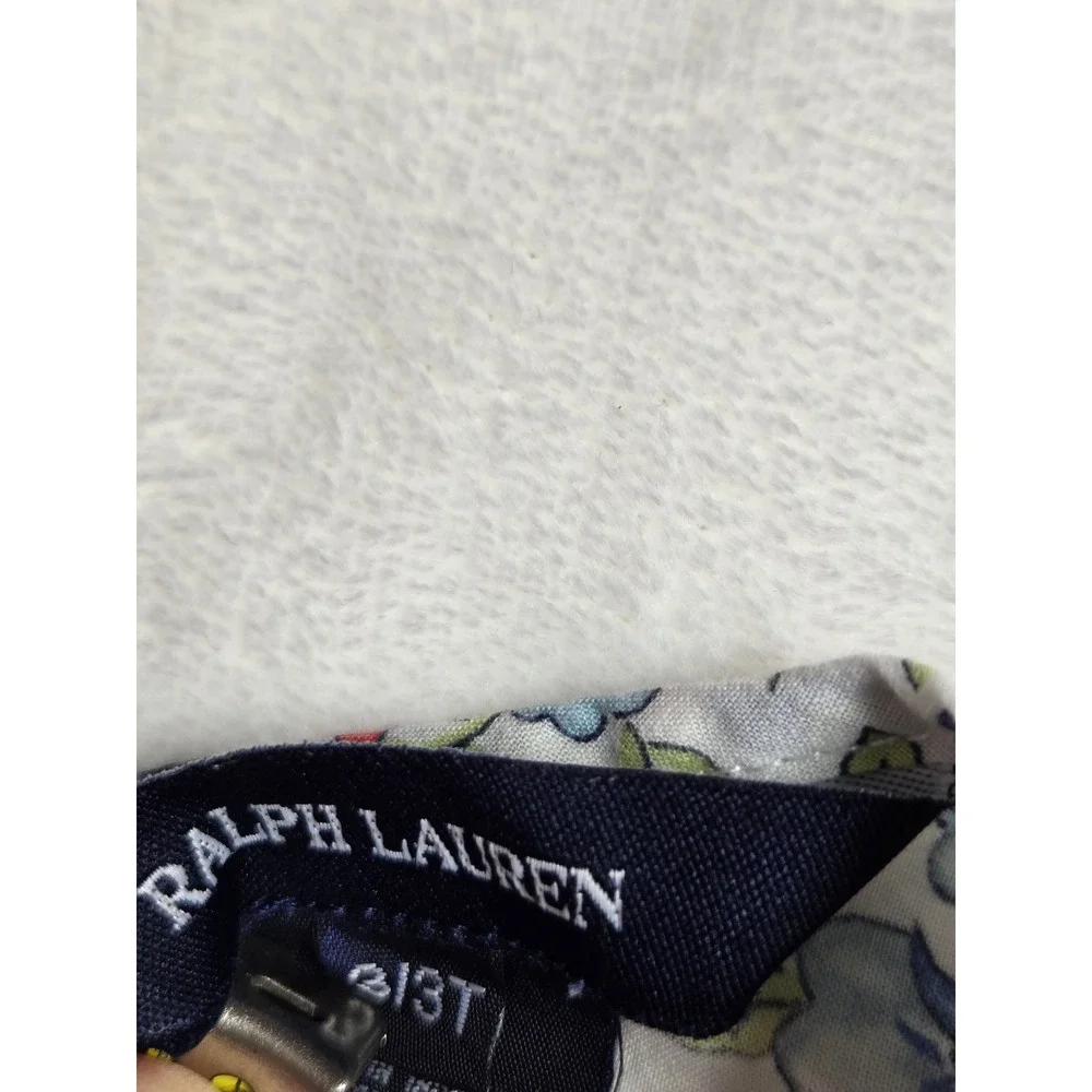 Ralph Lauren Girls 3T Ruffle‎ Smocked Cotton Sleeveless Top Preppy Shabby Chic